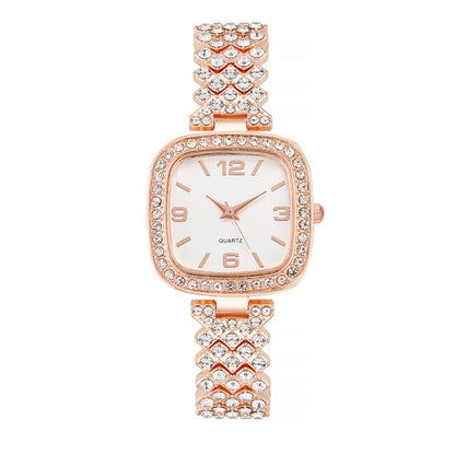 Ensemble deux pièces bracelet et montre diamant pour femme