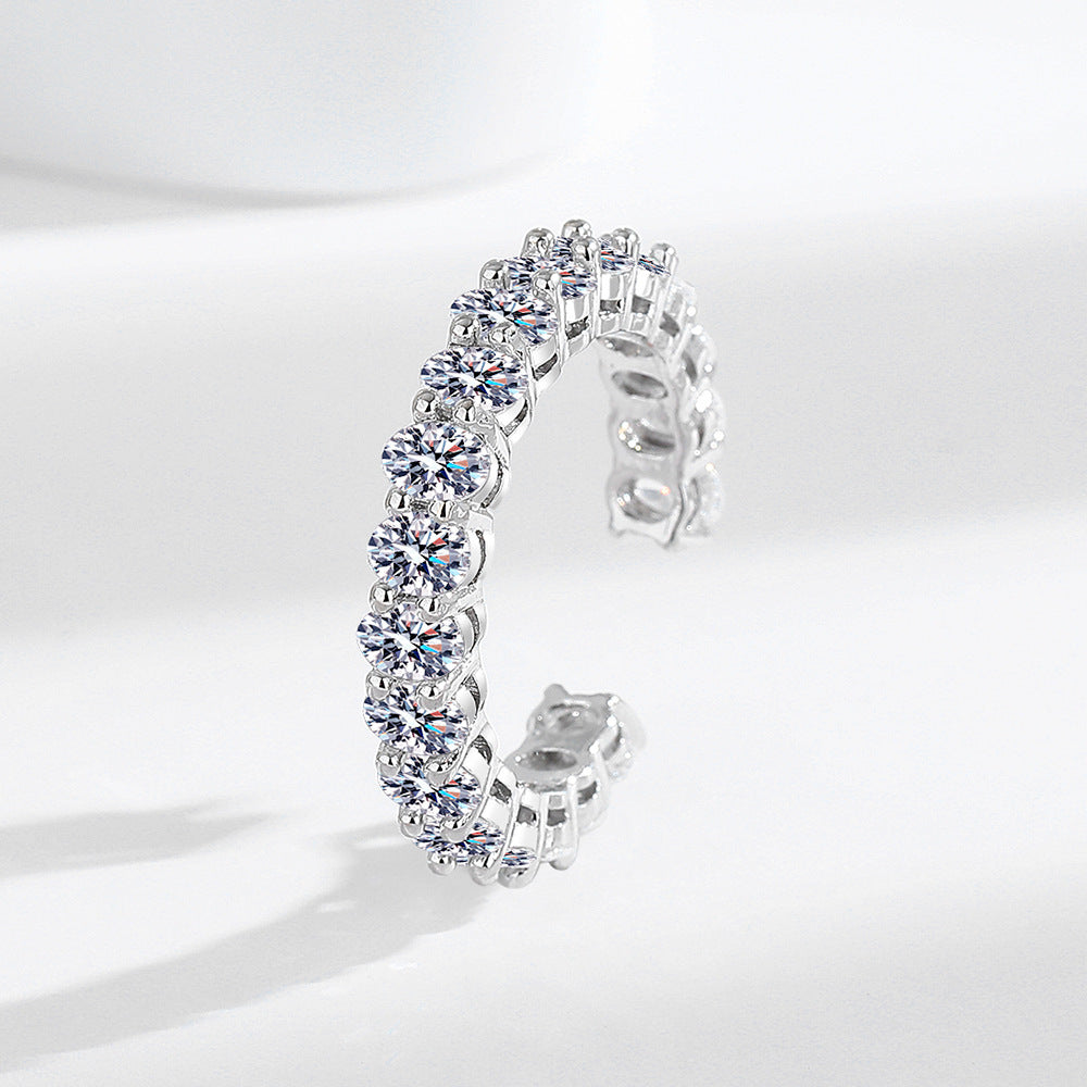 Bague empilable en argent sterling en forme d'œuf avec étoiles pour femmes
