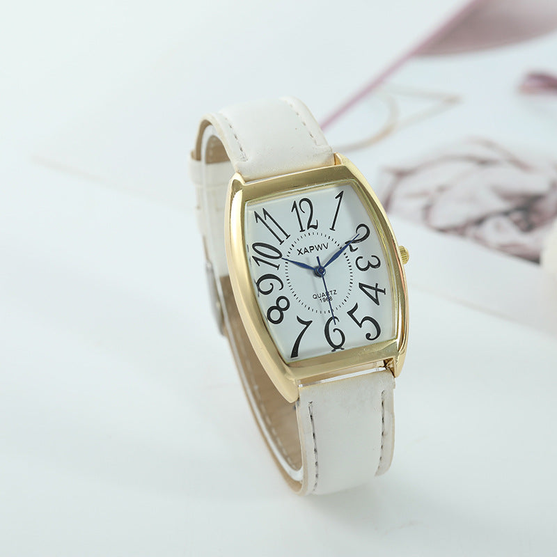 Reloj de pareja estilo ejecutivo con correa cuadrada