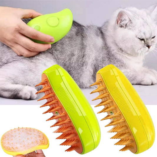 Cepillo de vapor 3 en 1 para gatos, cepillo de perro vaporoso, cepillos eléctricos para el pelo de gato para masaje, peine de aseo para mascotas, peines para quitar el pelo