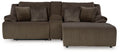 Top Tier 3-Piece Reclining Sectional Sofa Chocolate Fabric Chaise-0
