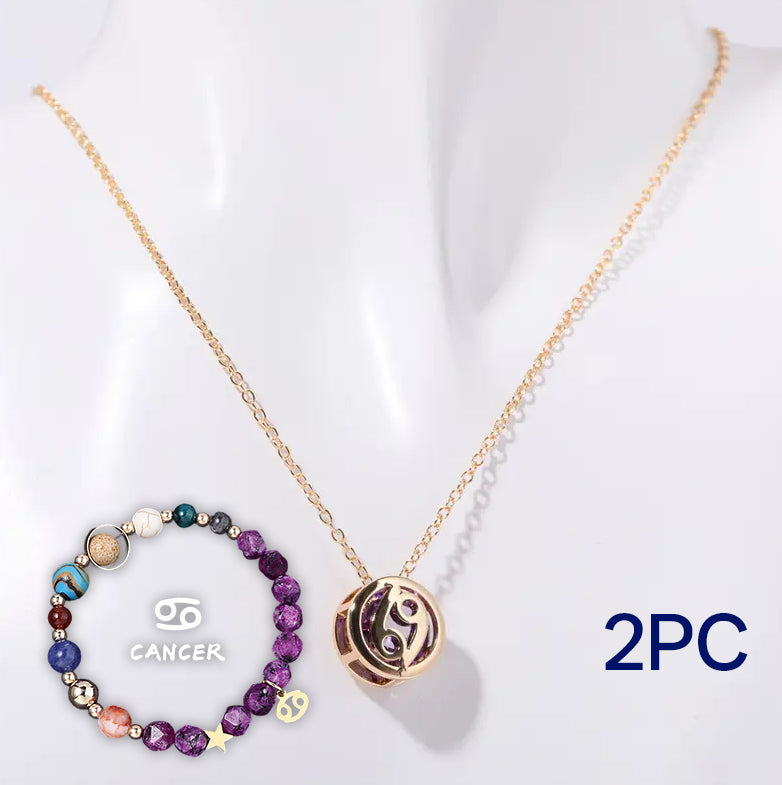Parure de collier en perles de pierre naturelle