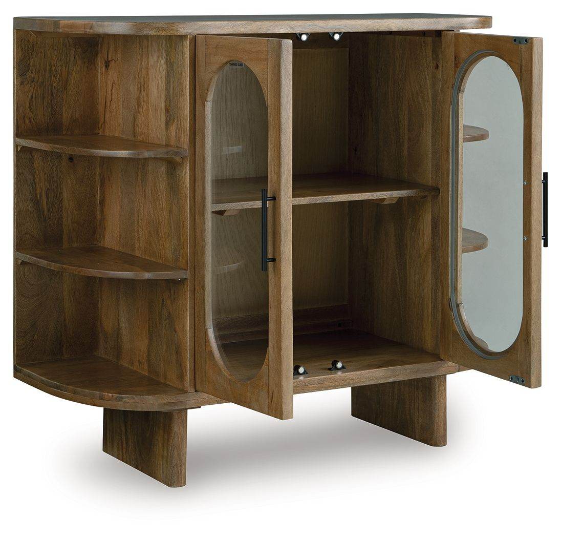 Signature Design by Ashley Niall Light Brown Accent Cabinet Mid Century Style Storage-2