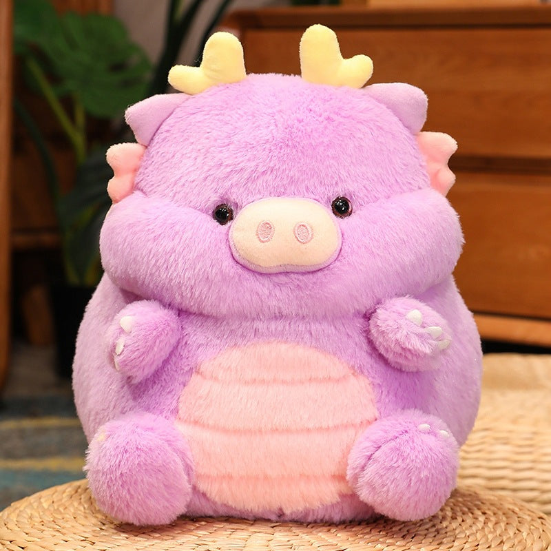 Mignonne peluche oreiller dragon cochon