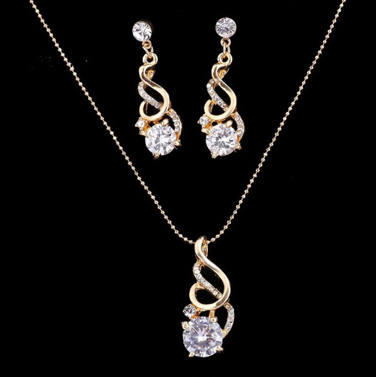 Boucles d'oreilles pendantes en cristal de zircon deux pièces