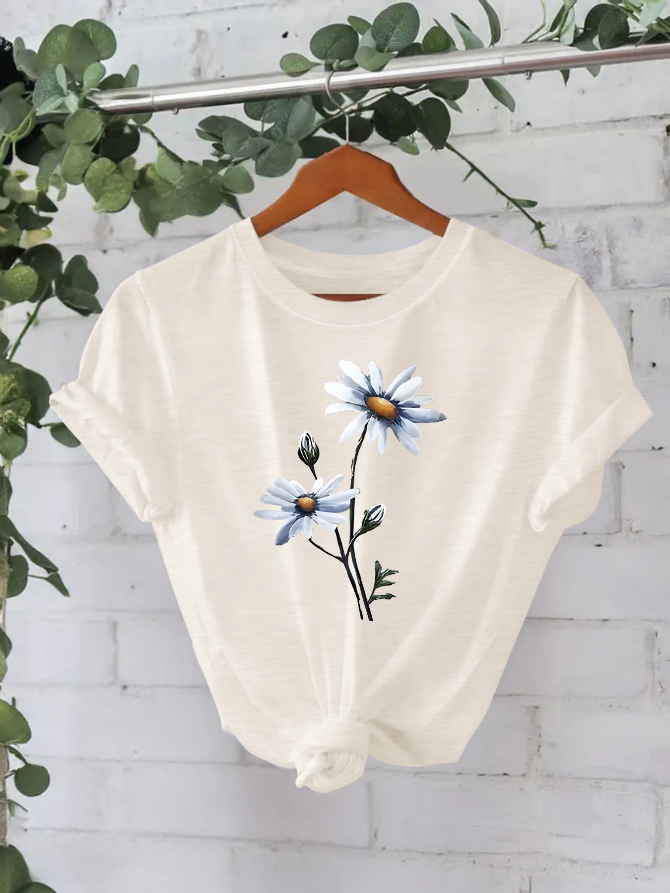 Floral printed T-shirt short sleeved shirt