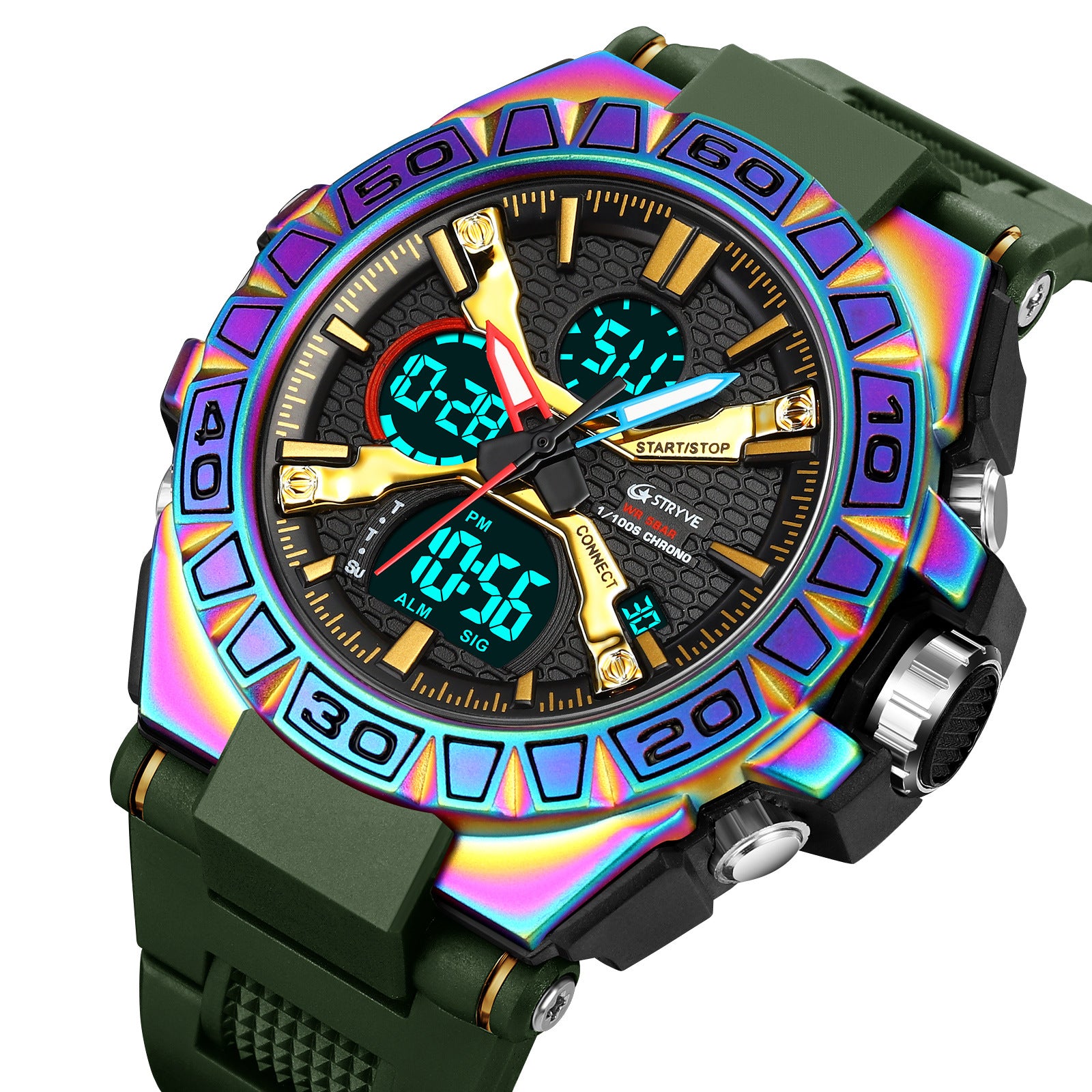 Nuevo reloj electrónico luminoso deportivo colorido impermeable, reloj multifuncional para estudiantes