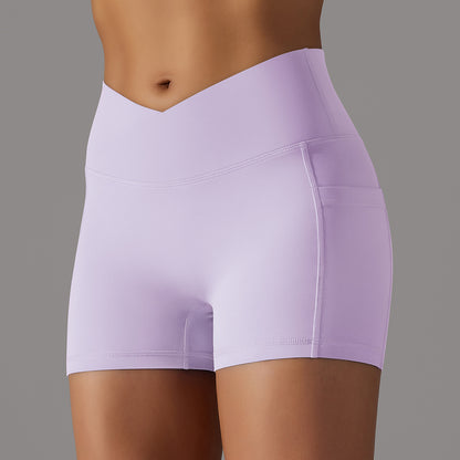 Shorts de yoga avec poche pour téléphone, pantalon de sport de fitness pour femmes
