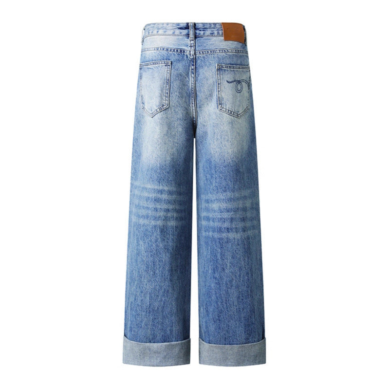 jean en denim délavé bleu