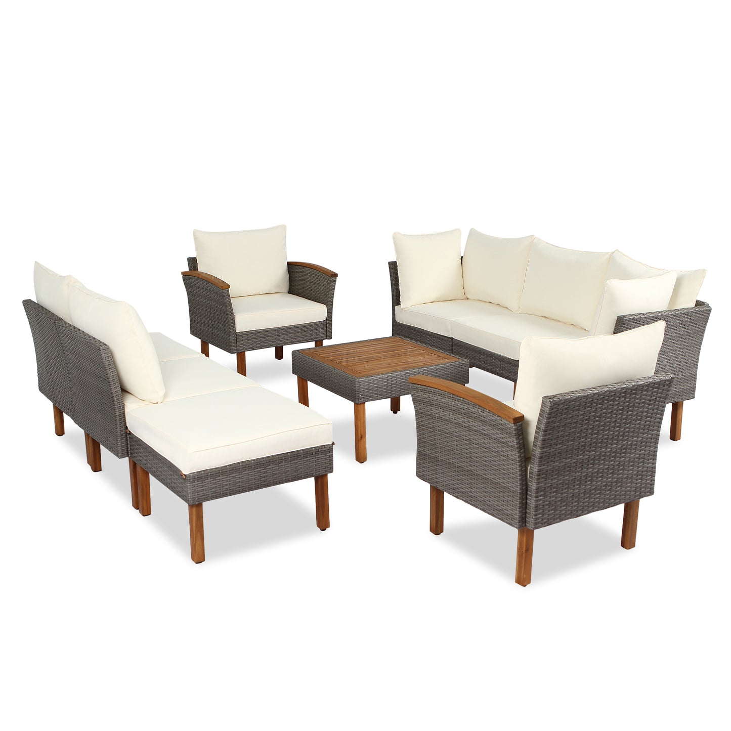 9-piece Patio rattan furniture set