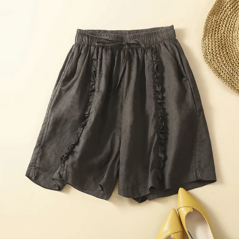 Short décontracté d'été pour femme, coupe large, grandes tailles