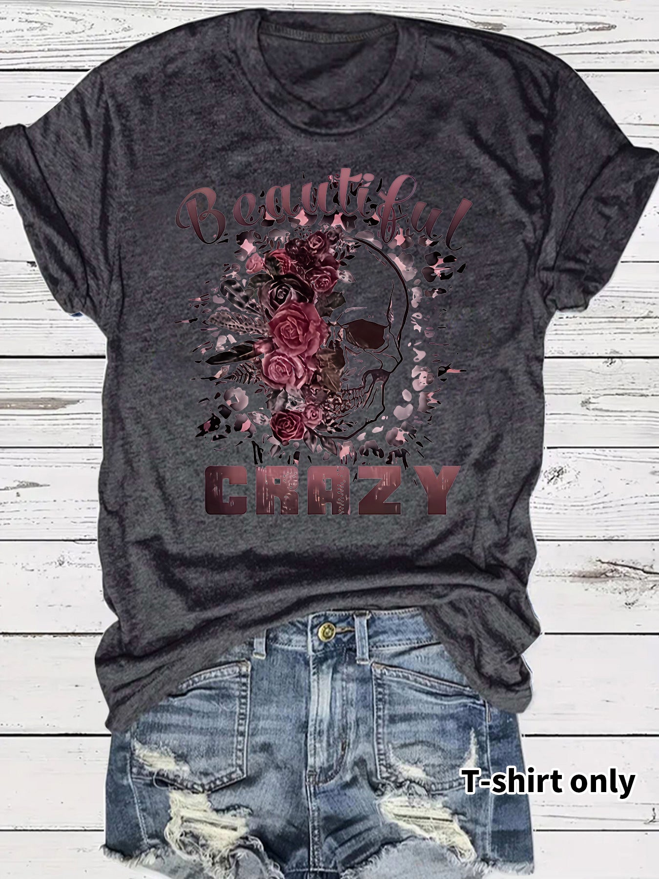 Camiseta con estampado de calavera