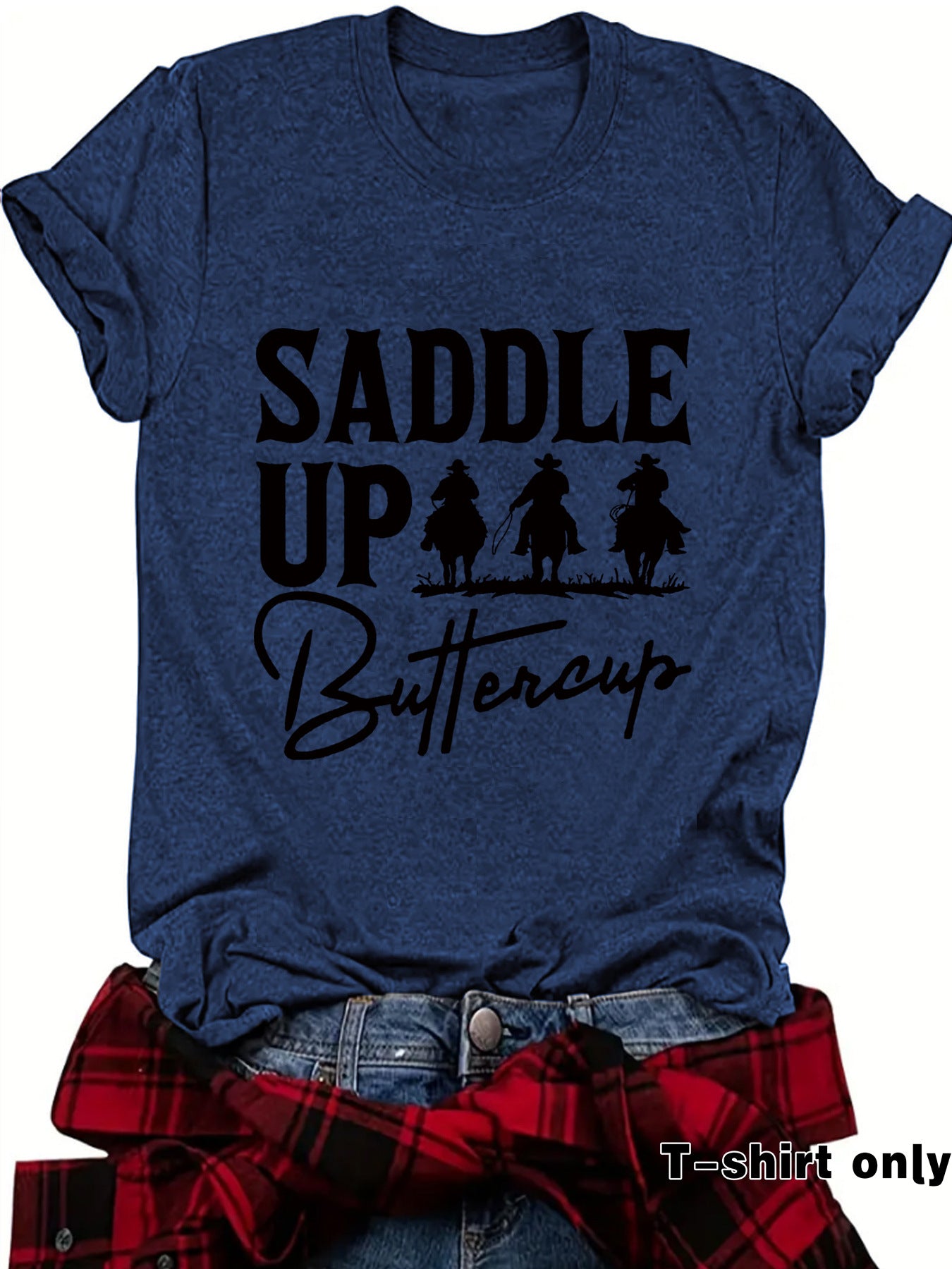 Camisa vaquera de manga corta estilo Western
