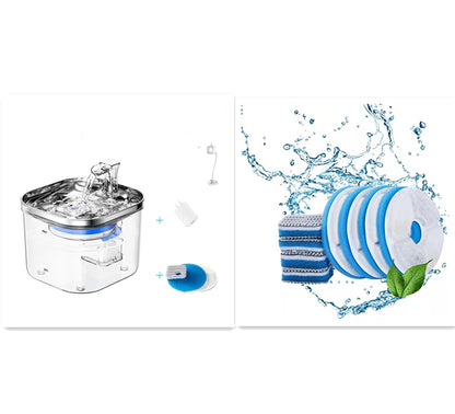 Dispensador de Agua Automático de Acero Inoxidable para Mascotas (Perro y Gato) Fuente Inteligente Accesorios para Mascotas