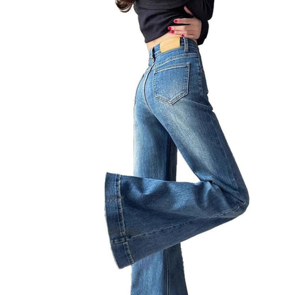 Jean skinny coupe droite à taille cintrée pour femme