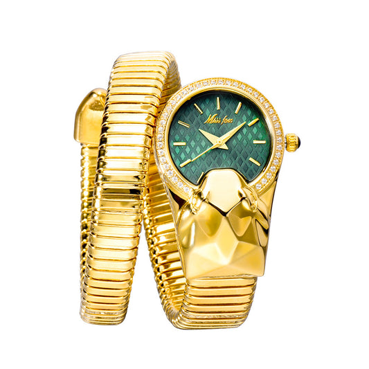 Montre Serpent incrustée de Diamants, Tendance Mode Féminine