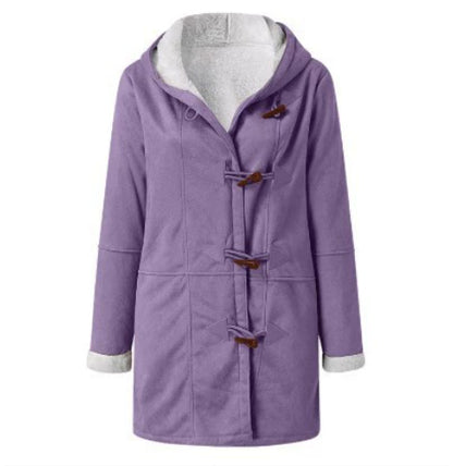 Manteau boutonnage hiver chaud à capuche avec poches Vêtements Femme