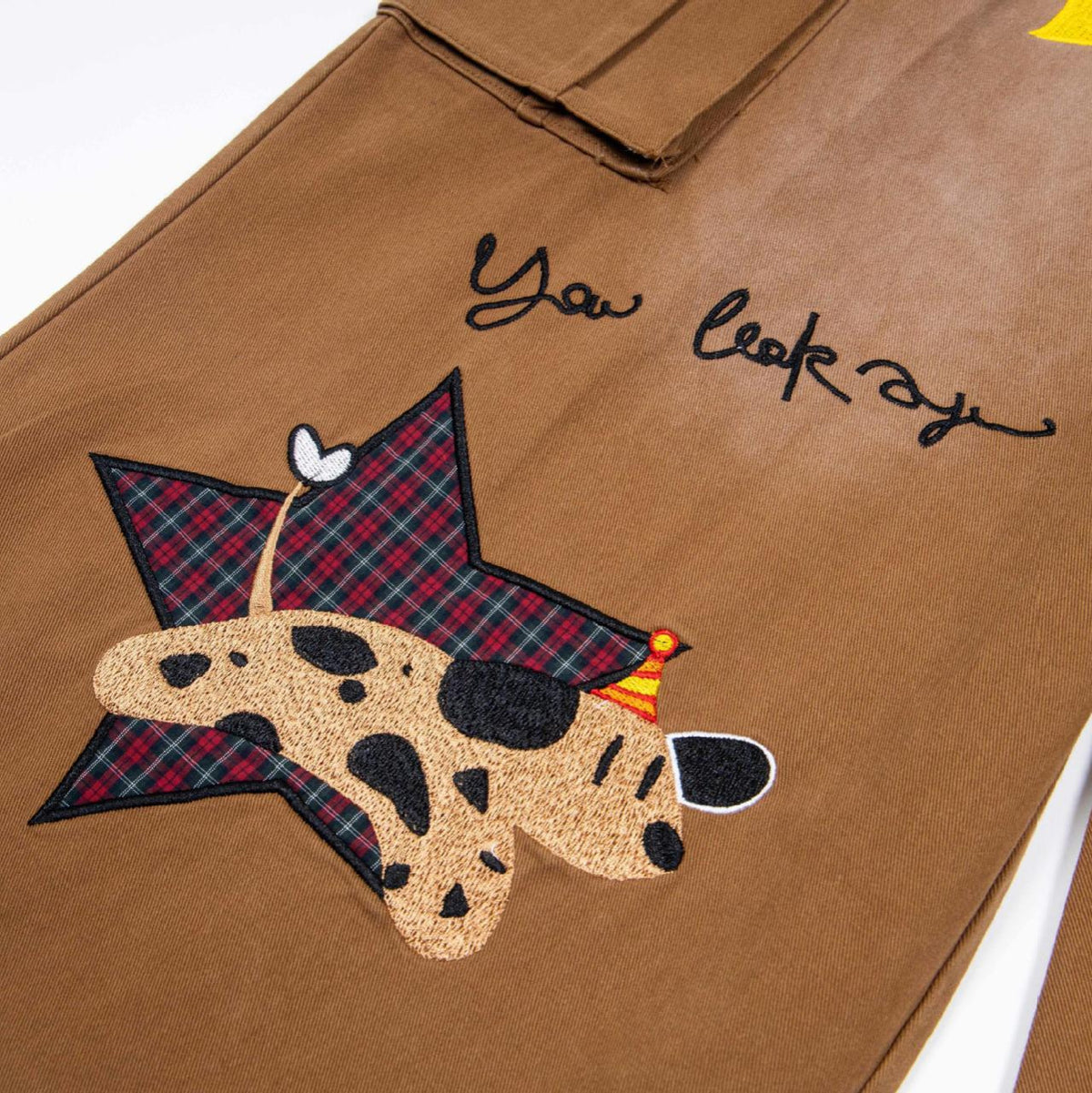Vaqueros multibolsillos bordados Star Puppy Patchwork