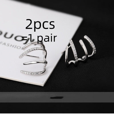 Boucles d'oreilles en argent S925 serties de zircons à quatre griffes