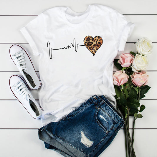 Camiseta de manga corta holgada para mujer, talla grande