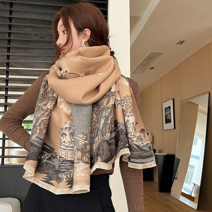 Vintage Plum Scarf Women's Artificial Cashmere