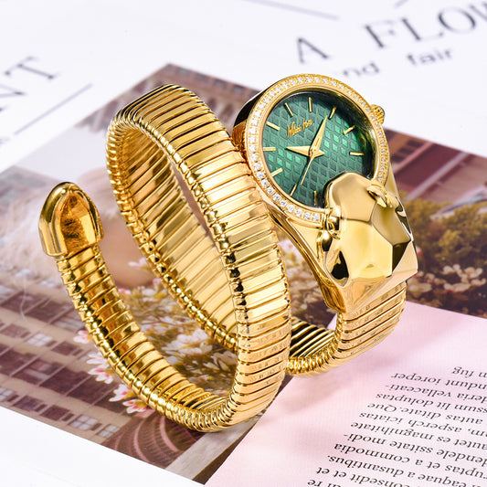 Montre Serpent incrustée de Diamants, Tendance Mode Féminine