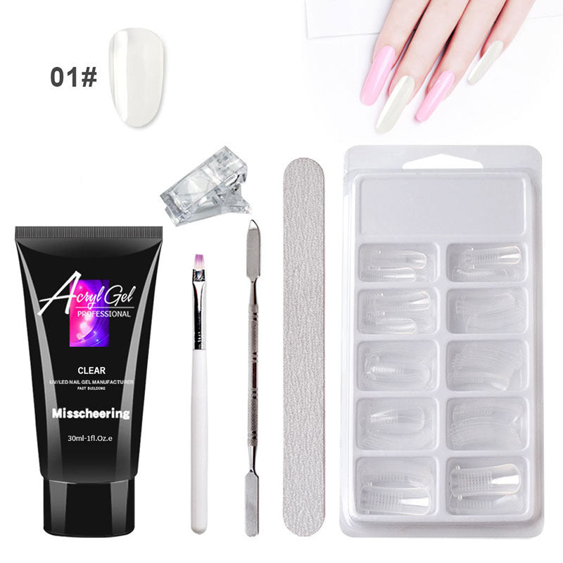 Gel de extensión de uñas sin dolor sin soporte de papel, modelo rápido, juego de gel de cristal sin dolor