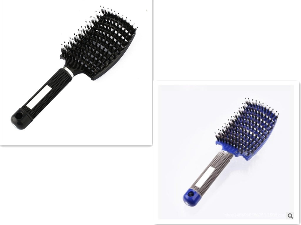 Cepillo para el cabello antinudos Brushy, desenredante para mujer, cerdas de nailon, masajeador de cuero cabelludo, peine para el cabello