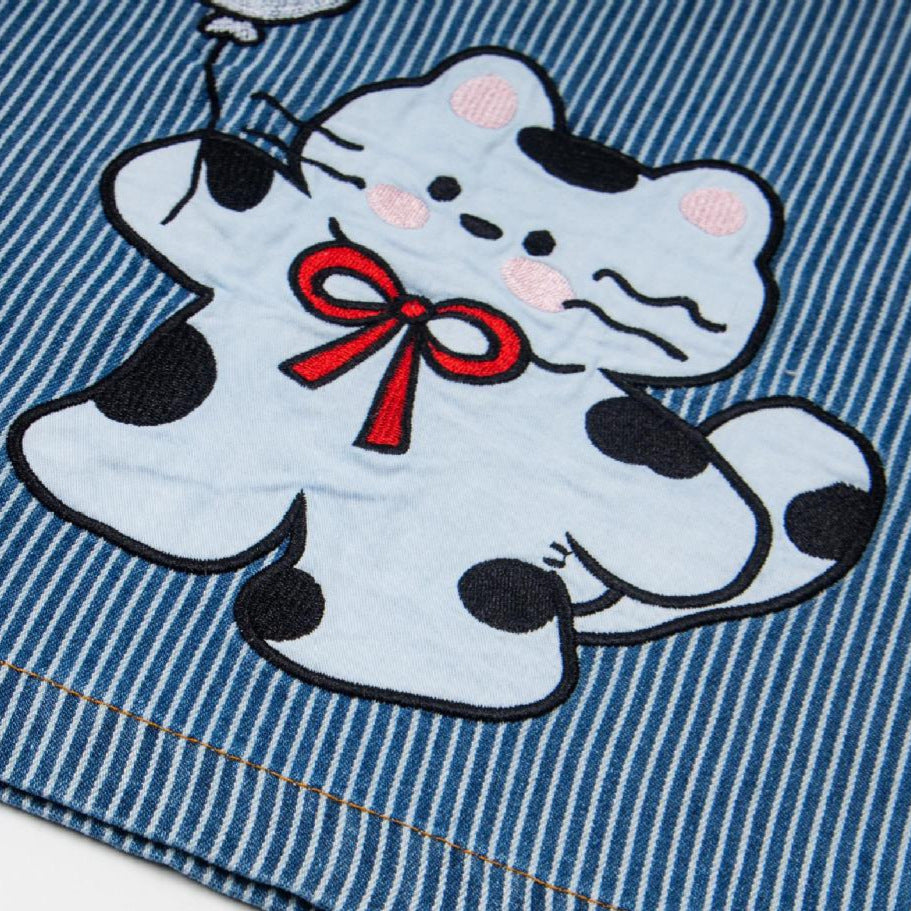 Cat Rabbit Embroidered Jeans