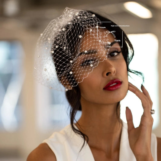 Novia con velo de perlas de Europa, América, Japón y Corea del Sur