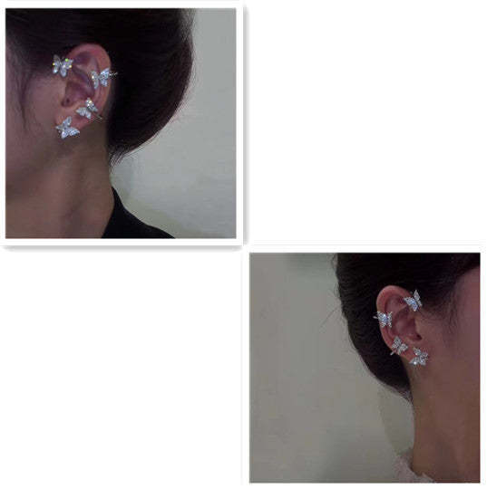 Pendiente de moda, clip de oreja de mariposa y joya de gancho para la oreja