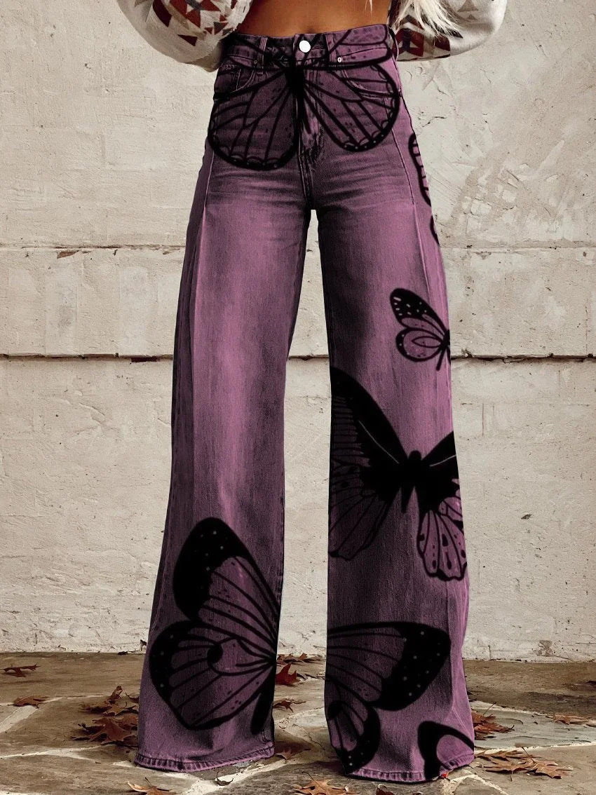 Pantalones casuales de mezclilla de talla grande para mujer europea y americana