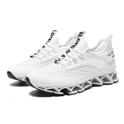 AdTec Blade Premium Mesh Running Shoes white with subtle lightning trim