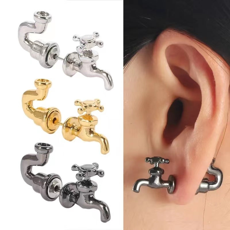 Boucles d'oreilles robinet tricolores fantaisie