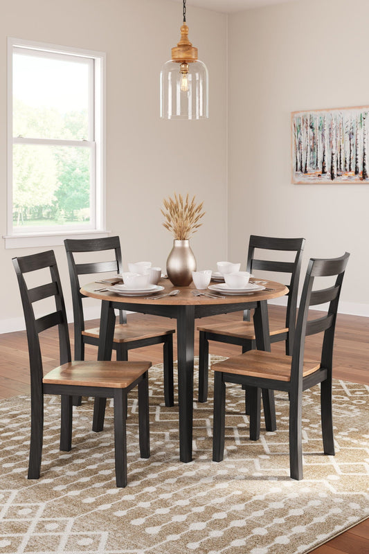 Gesthaven - Round Dining Room Drop Leaf Table Set-0