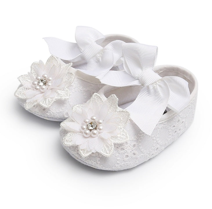 Chaussures pour bébé en dentelle floret pour femmes, chaussures pour bébé à semelle souple, chaussures pour bébé, chaussures de marche, chaussures de princesse