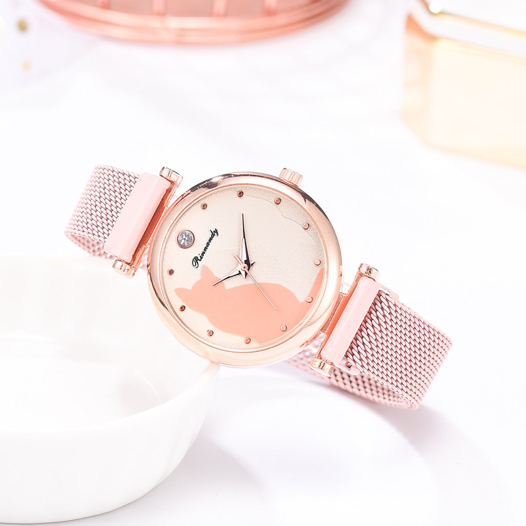 Reloj Textil de Aleación de Cuarzo de Moda para Mujer