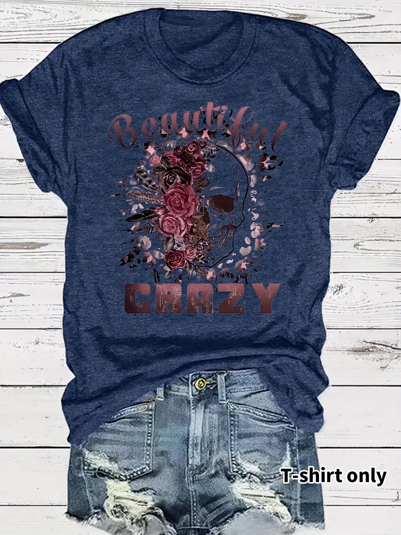 Camiseta con estampado de calavera