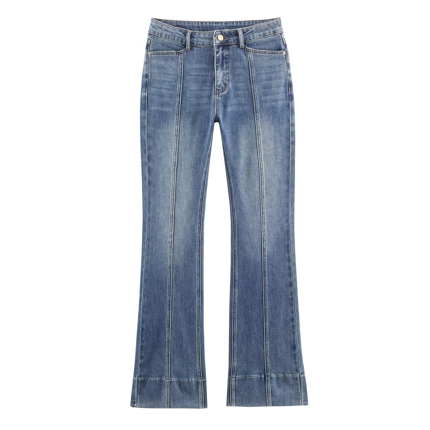 jeans évasés taille mi-haute vêtements pour femmes