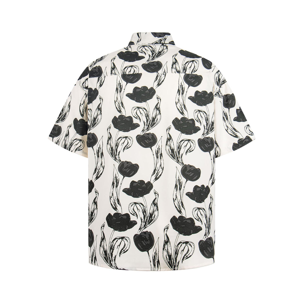 Floral printed short sleeved shirt