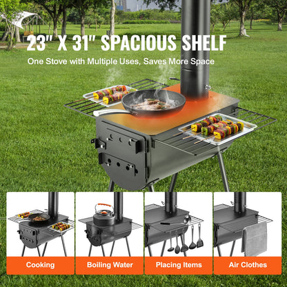 Wood Stove, 118 Inch, Alloy Steel Camping Tent Stove