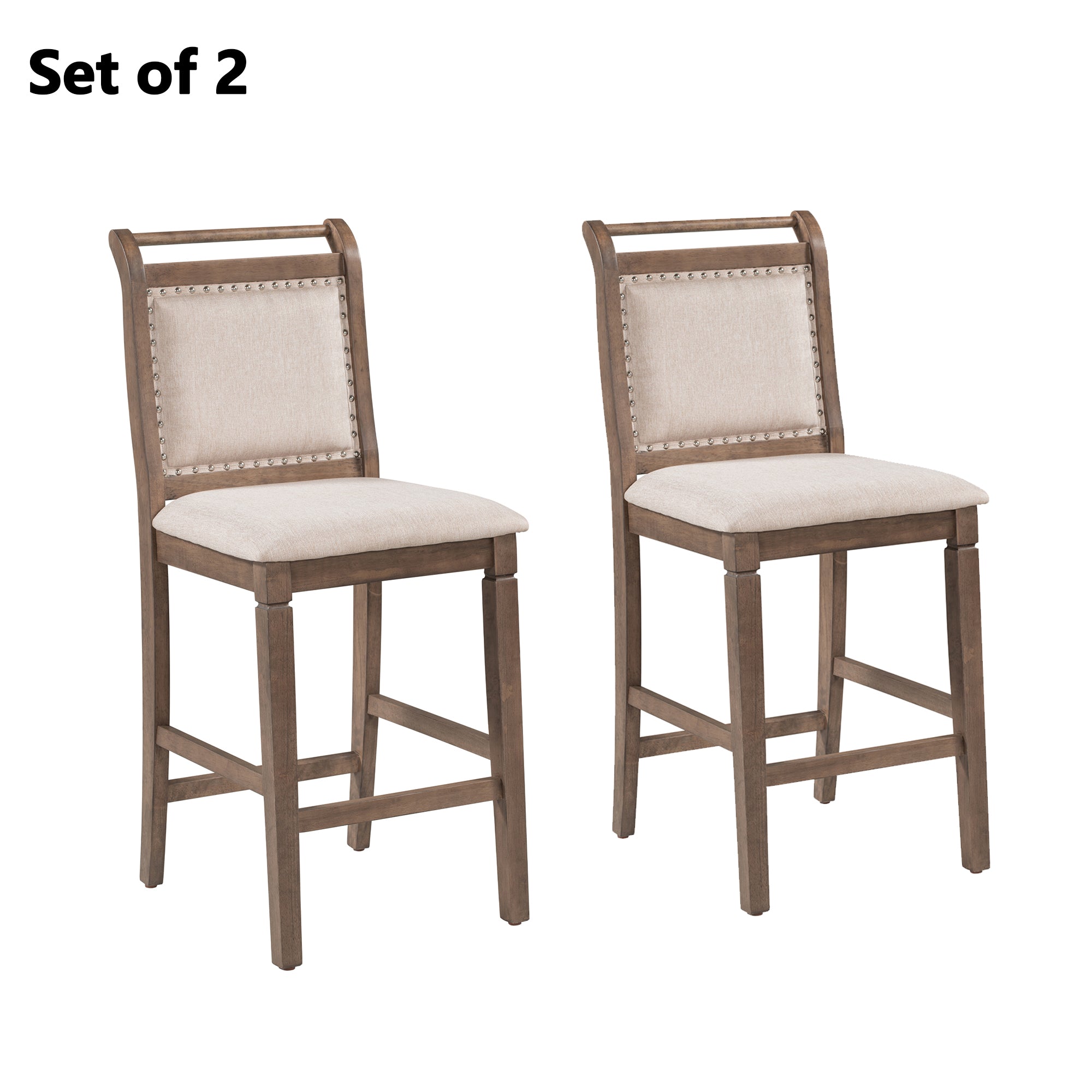 3-Piece Wood Counter Height Drop Leaf Dining Table Set
