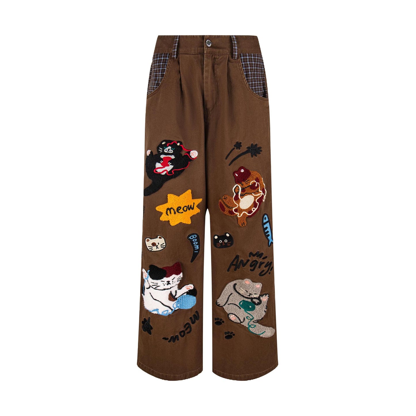 Vaqueros bordados de gato