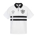 Polo à rayures contrastantes et empiècements