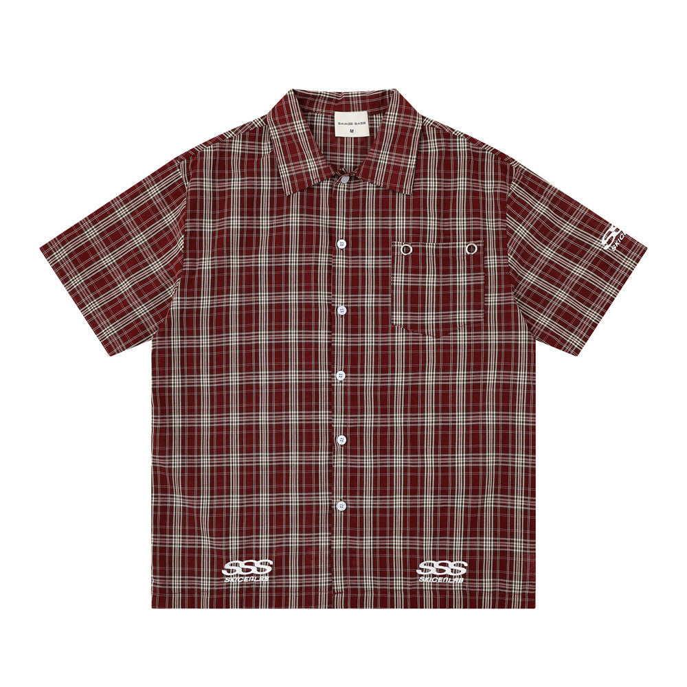 Plaid short sleeved shirt