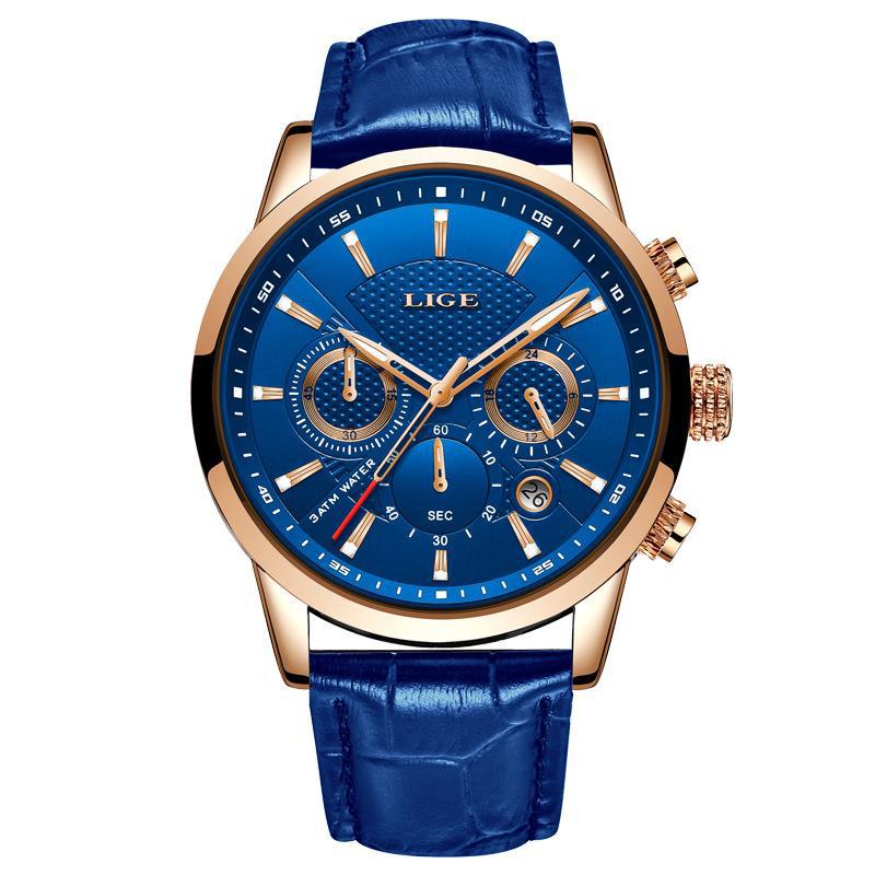 Reloj de cuarzo deportivo para hombre con correa de acero impermeable