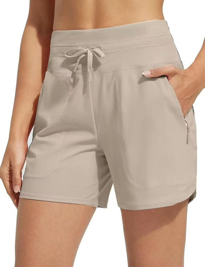 Shorts de sport amples décontractés de yoga taille haute européens et américains