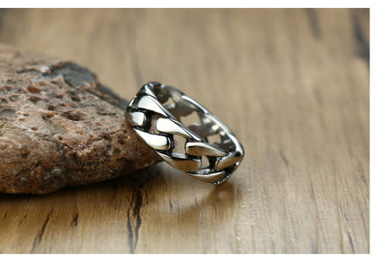 Bague pour homme locomotive de marée en option trois couleurs texture tridimensionnelle bague de personnalité