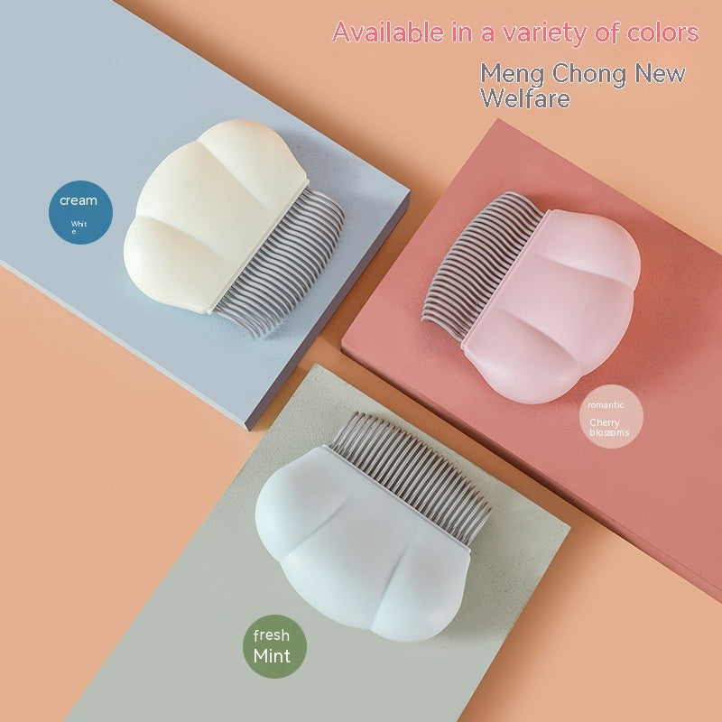 Peine de aseo para perros, cómodo, para mascotas, pequeños piojos, peines universales para la muda, cepillo en forma de concha, elimina enredos para perros, conejos y productos para mascotas