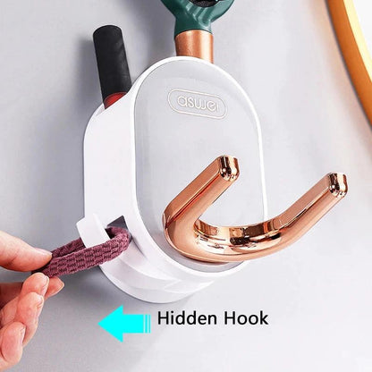 Wall Mounted Hair Dryer Holder Foldable Bathroom Wall Organizer Storage Holder Home Hair Brush Storage Bracket Hair Dryer Rack by eprolo